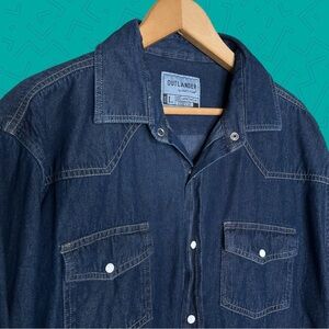 Outlander Western Denim Pearl Snap Shirt